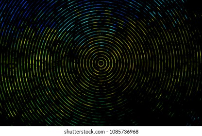 Dark Blue, Yellow vector template with bent ribbons. Shining illustration, which consist of blurred lines, circles. The template for cell phone backgrounds.