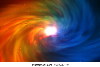 Dark Blue, Yellow vector template with space stars. Space stars on blurred abstract background with gradient. Smart design for your business advert.