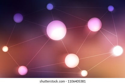 Dark Blue, Yellow vector template with circles, triangles. Glitter abstract illustration with connection of triangle structure. Completely new template for your brand book.