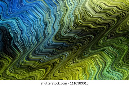 Dark Blue, Yellow vector template with bubble shapes. Modern gradient abstract illustration with bandy lines. The template for cell phone backgrounds.