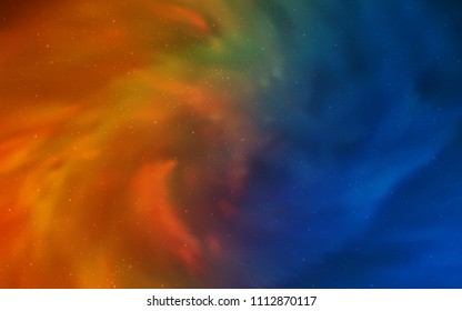 Dark Blue, Yellow vector template with space stars. Glitter abstract illustration with colorful cosmic stars. Template for cosmic backgrounds.