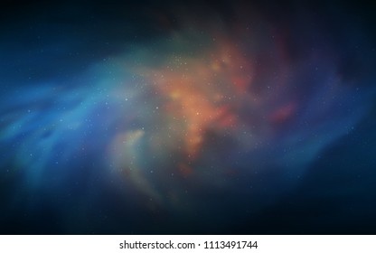 Dark Blue, Yellow vector template with space stars. Shining illustration with sky stars on abstract template. Template for cosmic backgrounds.