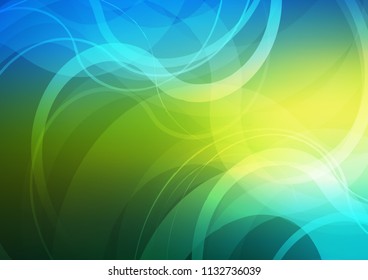 Dark Blue, Yellow vector template with bent lines. Shining illustration, which consist of blurred lines, circles. Pattern for your business design.