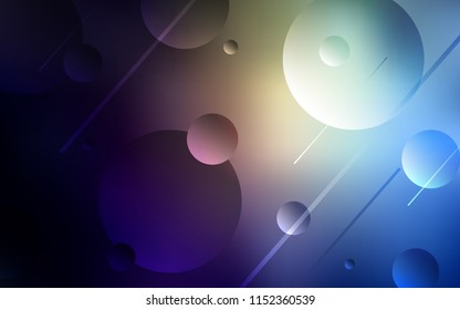 Dark Blue, Yellow vector template with circles. Glitter abstract illustration with blurred drops of rain. Completely new template for your brand book.