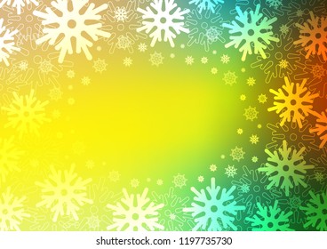 Dark Blue, Yellow vector template with ice snowflakes. Decorative shining illustration with snow on abstract template. The pattern can be used for new year ad, booklets.