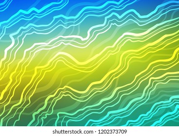 Dark Blue, Yellow vector template with lines, ovals. An elegant bright illustration with gradient. A new texture for your  ad, booklets, leaflets.