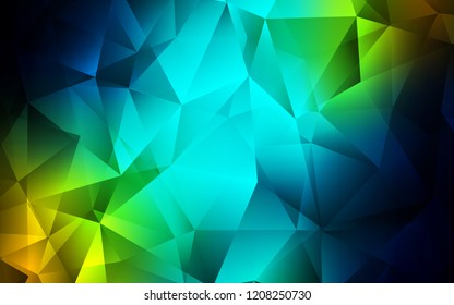 Dark Blue, Yellow vector template with crystals, triangles. Triangles on abstract background with colorful gradient. Pattern for commercials.