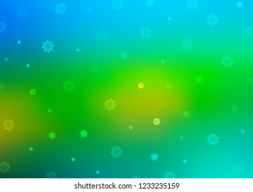 Dark Blue, Yellow vector template with ice snowflakes. Modern geometrical abstract illustration with crystals of ice. The pattern can be used for new year leaflets.
