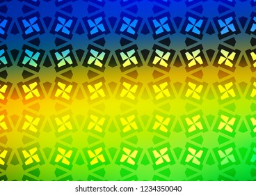 Dark Blue, Yellow vector template with triangles, squares. Lines, rhombus with colorful gradient. Template for wallpapers.
