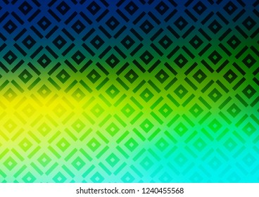 Dark Blue, Yellow vector template with sticks, squares. Colorful illustration with lines, cubes on abstract template. Pattern for websites, landing pages.