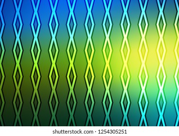 Dark Blue, Yellow vector template with sticks, squares. Colorful illustration with lines, cubes on abstract template. Pattern for business booklets, leaflets.