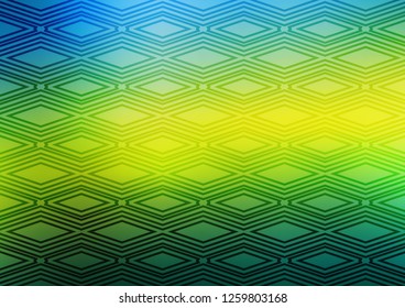 Dark Blue, Yellow vector template with sticks, squares. Colorful illustration with lines, cubes on abstract template. Best design for your ad, poster, banner.