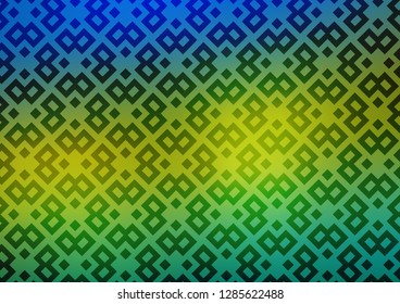 Dark Blue, Yellow vector template with crystals, rectangles. Abstract gradient illustration with rectangles. Best design for your ad, poster, banner.