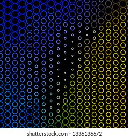Dark Blue, Yellow vector template with circles. Abstract colorful disks on simple gradient background. Pattern for websites, landing pages.