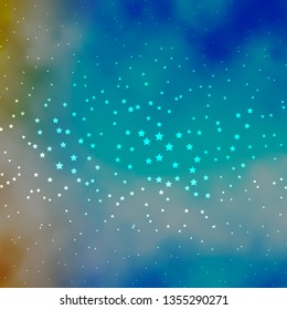 Dark Blue, Yellow vector template with neon stars. Modern geometric abstract illustration with stars. Best design for your ad, poster, banner.