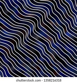 Dark Blue, Yellow vector template with curves. Colorful illustration, which consists of curves. Pattern for booklets, leaflets.
