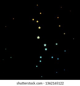 Dark Blue, Yellow vector template with neon stars. Decorative illustration with stars on abstract template. Pattern for websites, landing pages.