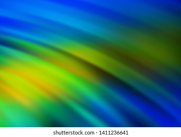 Dark Blue, Yellow vector template with lava shapes. A sample with blurred bubble shapes. A completely new marble design for your business.