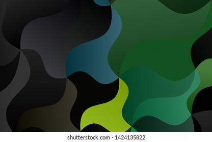 Dark Blue, Yellow vector template with bent lines. A sample with blurred bubble shapes. A new texture for your  ad, booklets, leaflets.