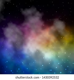 Dark Blue, Yellow vector template with neon stars. Decorative illustration with stars on abstract template. Best design for your ad, poster, banner.