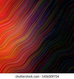 Dark Blue, Yellow vector template with curves. Abstract illustration with gradient bows. Smart design for your promotions.