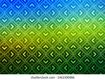 Dark Blue, Yellow vector template with sticks, squares. Glitter abstract illustration with colorful lines, rhombuses. Pattern for business booklets, leaflets.