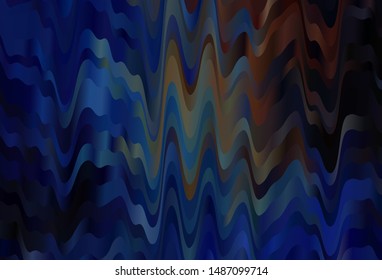 Dark Blue, Yellow vector template with bent lines. Geometric illustration in abstract style with gradient.  New composition for your brand book.