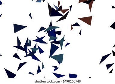 Dark Blue, Yellow vector template with crystals, triangles. Decorative design in abstract style with triangles. Pattern for websites.