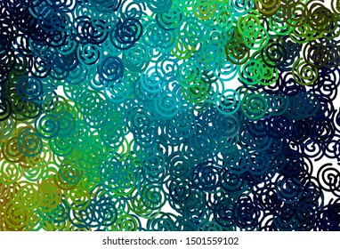 Dark Blue, Yellow vector template with curved lines. A completely new colorful illustration in simple style. The best colorful design for your business.