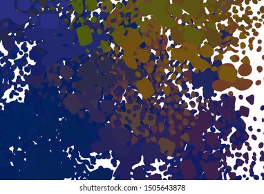 Dark Blue, Yellow vector template with chaotic shapes. Colorful chaotic forms with gradient in modern style. Modern design for your business card.