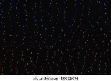 Dark Blue, Yellow vector template with currency. Blurred design in simple style with symbols of currency. Template for ads of currency markets, bank loans.