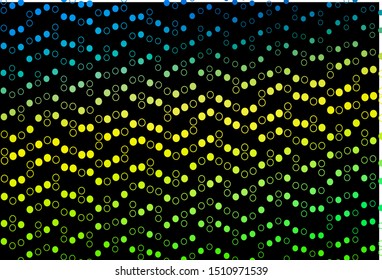 Dark Blue, Yellow vector template with circles. Abstract illustration with colored bubbles in nature style. Design for posters, banners.