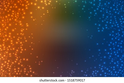 Dark Blue, Yellow vector template with space stars. Space stars on blurred abstract background with gradient. Best design for your ad, poster, banner.