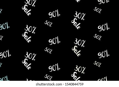 Dark Blue, Yellow vector template with 30, 50, 90% selling. Abstract illustration with colorful gradient symbols of sales. Backdrop for ads, leaflets of Black Friday.