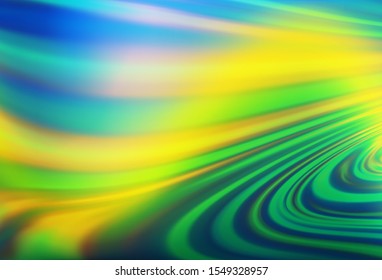 Dark Blue, Yellow vector template with lines, ovals. Modern gradient abstract illustration with bandy lines. The template for cell phone backgrounds.