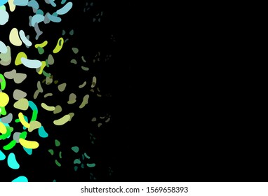 Dark Blue, Yellow vector template with memphis shapes. Colorful chaotic forms with gradient in modern style. Background for a cell phone.
