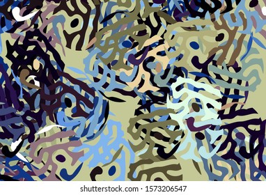 Dark Blue, Yellow vector template with chaotic shapes. Colorful chaotic forms with gradient in modern style. Simple design for your web site.