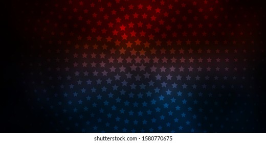 Dark Blue, Yellow vector template with neon stars. Shining colorful illustration with small and big stars. Theme for cell phones.