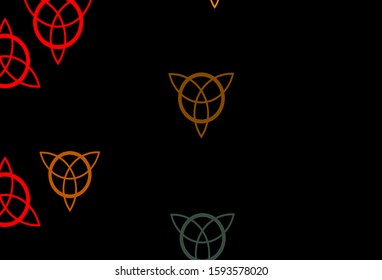 Dark Blue, Yellow vector template with esoteric signs. Retro design in abstract style with witchcraft forms. Design for magic, spiritual events.