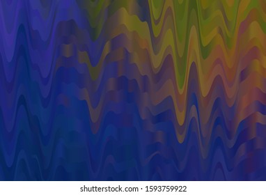 Dark Blue, Yellow vector template with bent lines. Glitter abstract illustration with wry lines. Pattern for your business design.