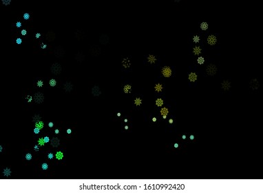 Dark Blue, Yellow vector template with ice snowflakes. Glitter abstract illustration with crystals of ice. The pattern can be used for new year ad, booklets.