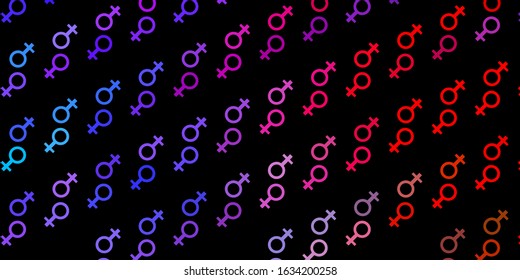 Dark Blue, Yellow vector template with businesswoman signs. Abstract illustration with a depiction of women's power. Design for International Women’s Day.