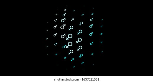 Dark Blue, Yellow vector template with businesswoman signs. Colorful illustration with gradient feminism shapes. Design for International Women’s Day.