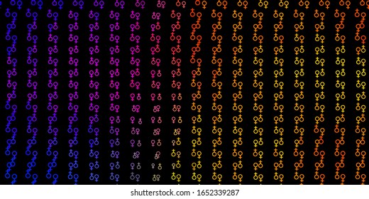 Dark Blue, Yellow vector template with esoteric signs. Illustration with magical signs of spiritual power. Best design halloween events.