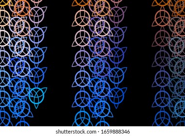 Dark Blue, Yellow vector template with esoteric signs. Abstract illustration with gothic gradient shapes. Best design halloween events.