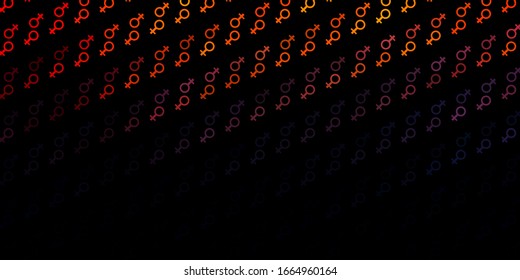Dark Blue, Yellow vector template with businesswoman signs. Simple design in abstract style with women’s rights activism. Best design to show the power of women.