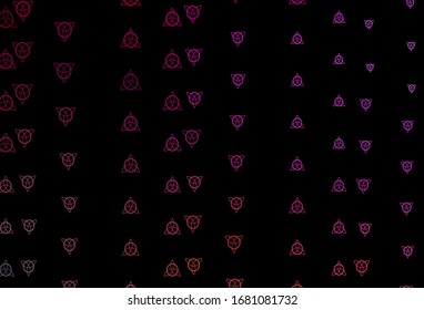 Dark Blue, Yellow vector template with esoteric signs. Colorful mystic symbols with a gradient in ancient style. Best design halloween events.