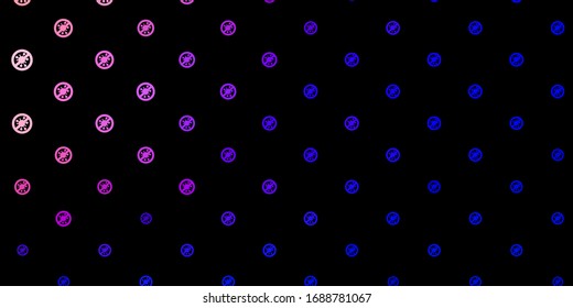 Planta vectorial amarillo azul oscuro con signos de gripe. Coloridos símbolos de enfermedades degradadas en un estilo simple y abstracto. Diseño sencillo contra la información epidémica.