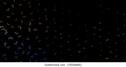 Dark Blue, Yellow vector template with esoteric signs. Colorful mystic symbols with a gradient in ancient style. Design for magic, spiritual events.