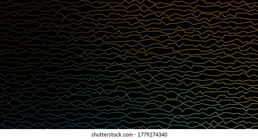 Dark Blue, Yellow vector template with curved lines. Colorful geometric sample with gradient curves.  Template for cellphones.